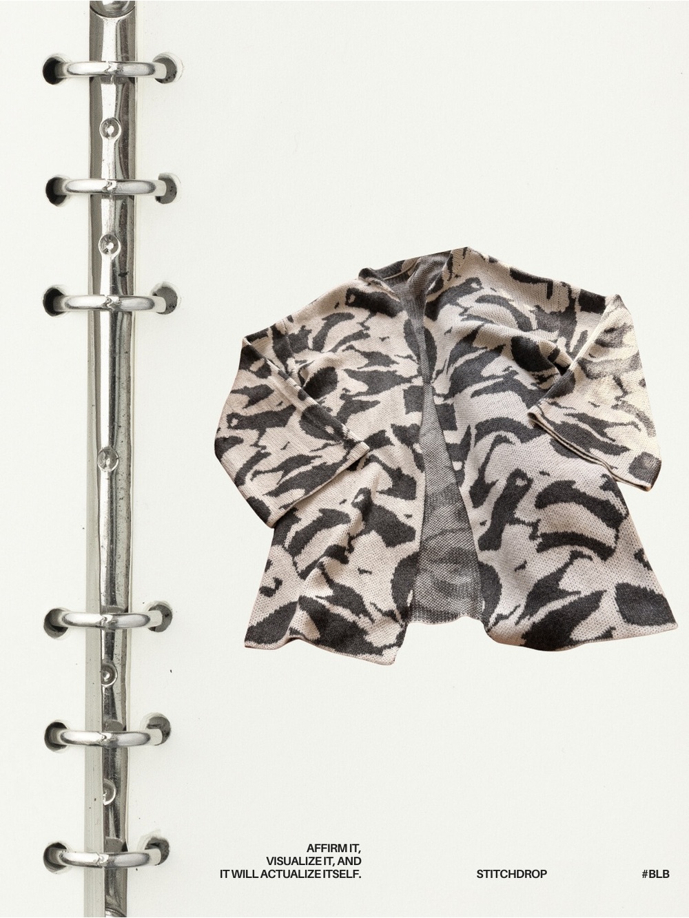 Abstract Pattern Open Front Cardigan